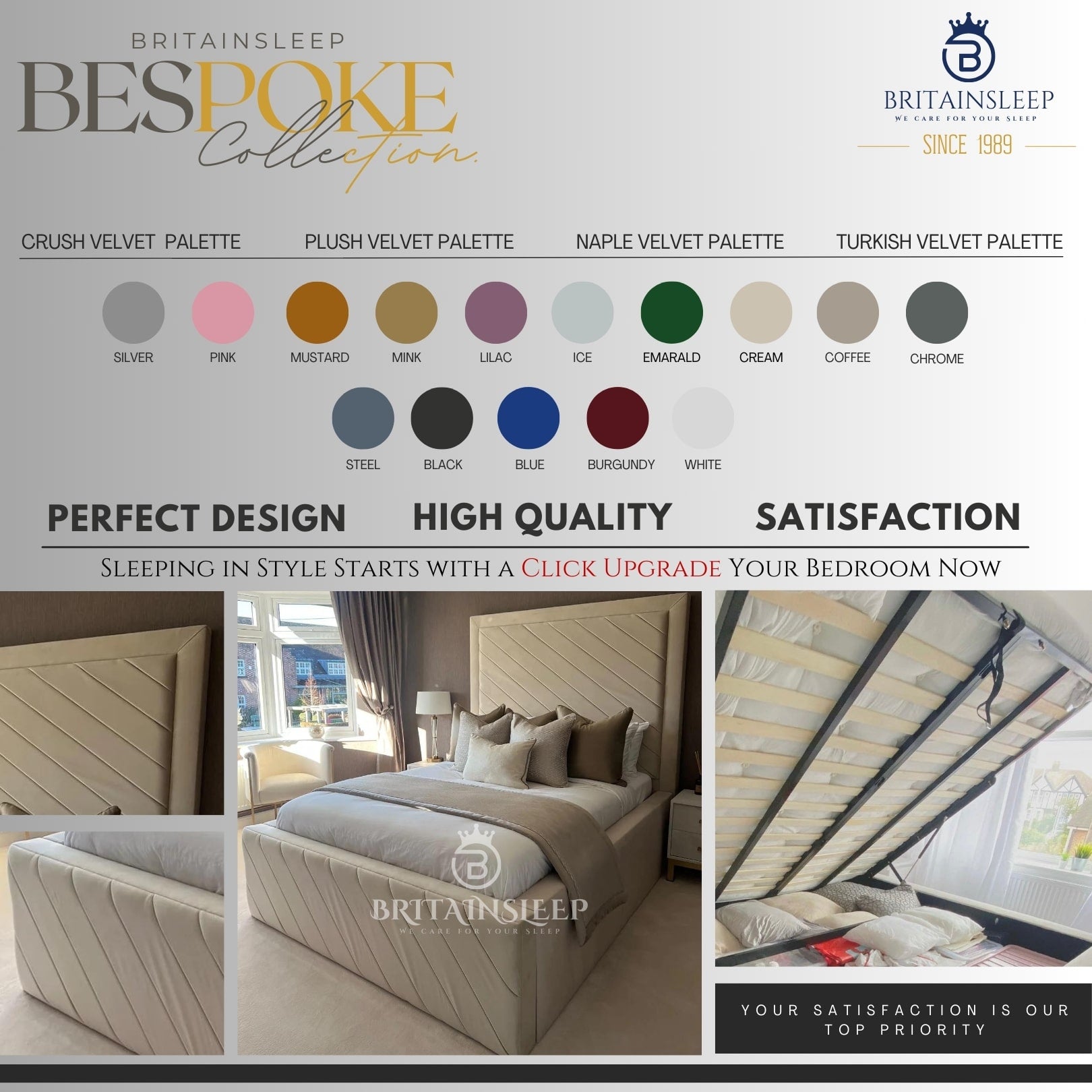 Special 18'' Sides Aaurora Bed Britainsleep