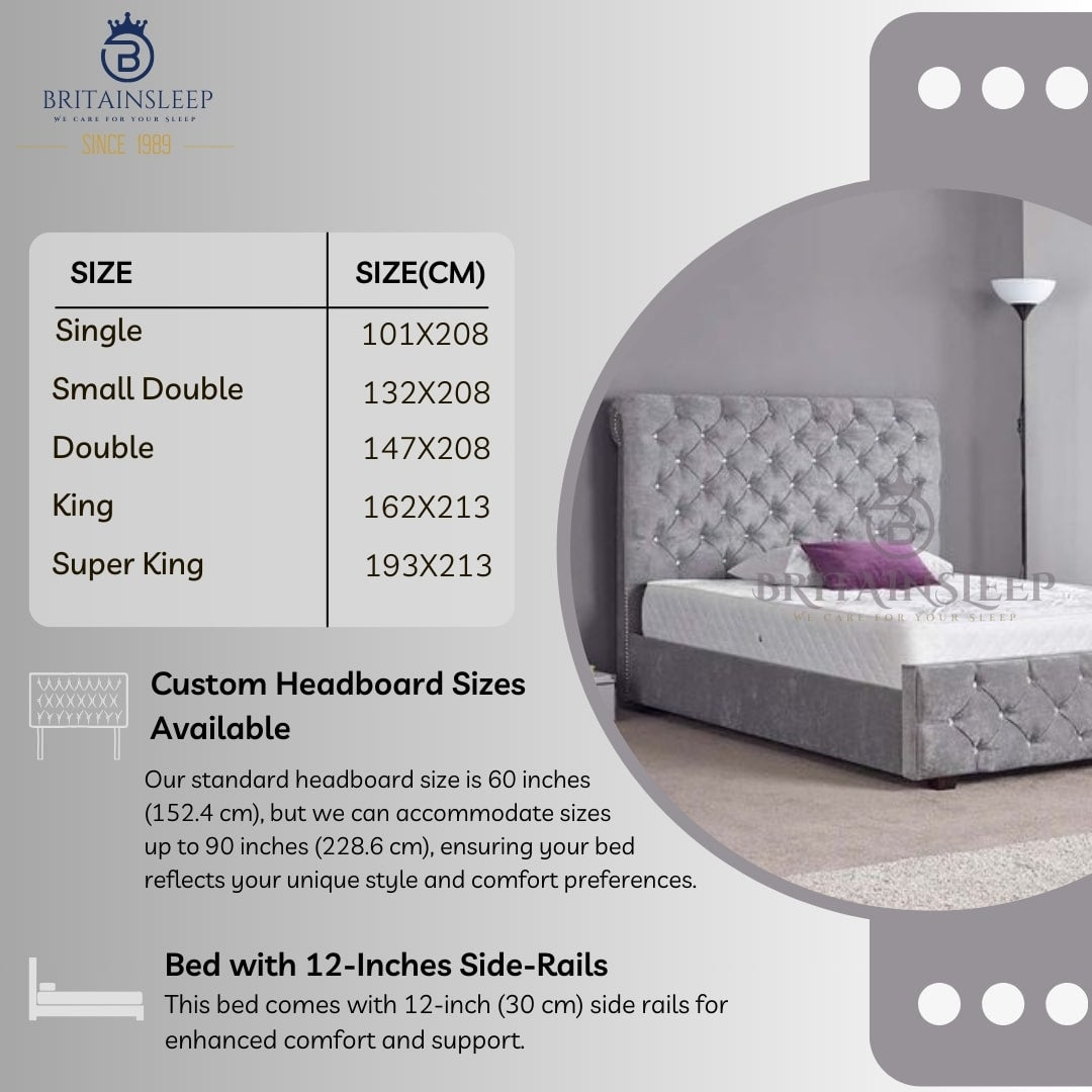 Ainsley Upholstered Sleigh Bed Britainsleep
