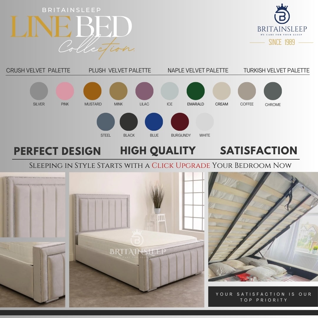 Britainsleep Alton Upholstered Ottoman Storage Bed Frame | Double | Single | Small Double | KingSize | Super King Size Bed Britainsleep