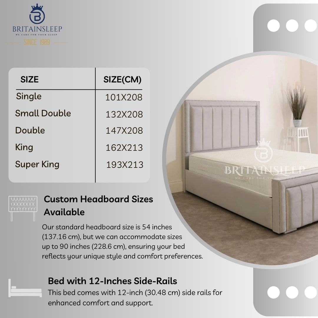 Britainsleep Alton Upholstered Ottoman Storage Bed Frame | Double | Single | Small Double | KingSize | Super King Size Bed Britainsleep