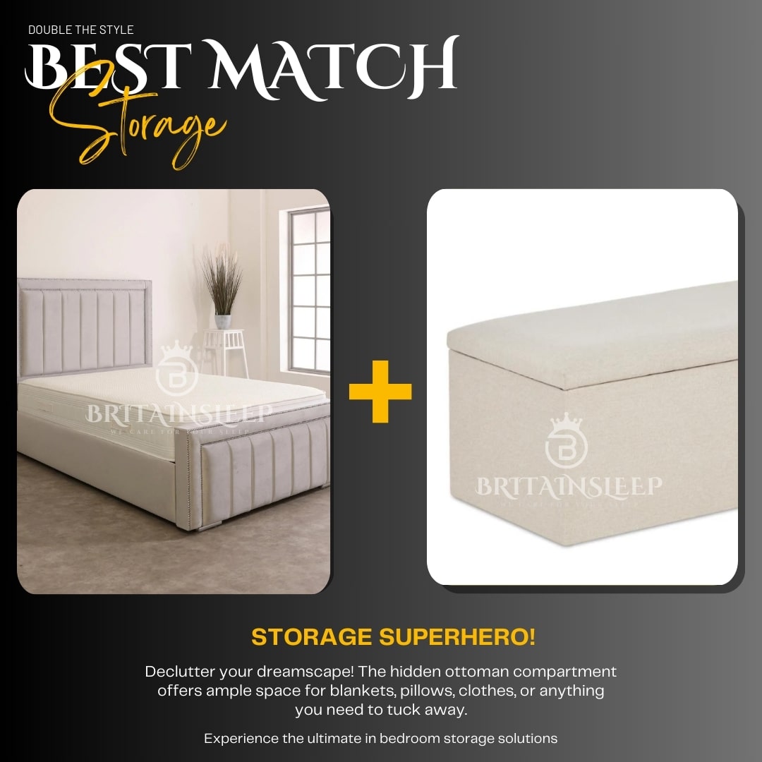 Britainsleep Alton Upholstered Ottoman Storage Bed Frame | Double | Single | Small Double | KingSize | Super King Size Bed Britainsleep