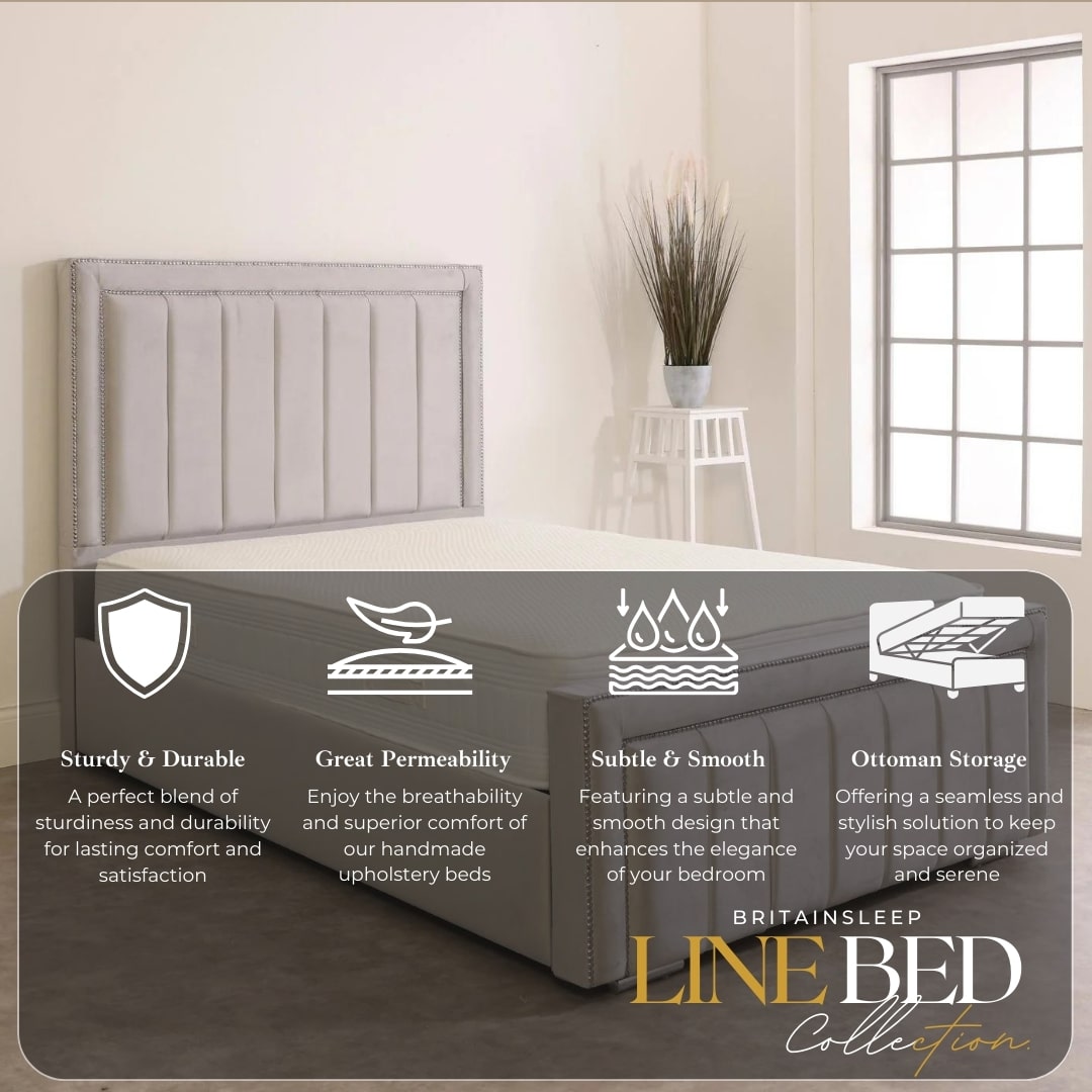 Britainsleep Alton Upholstered Ottoman Storage Bed Frame | Double | Single | Small Double | KingSize | Super King Size Bed Britainsleep