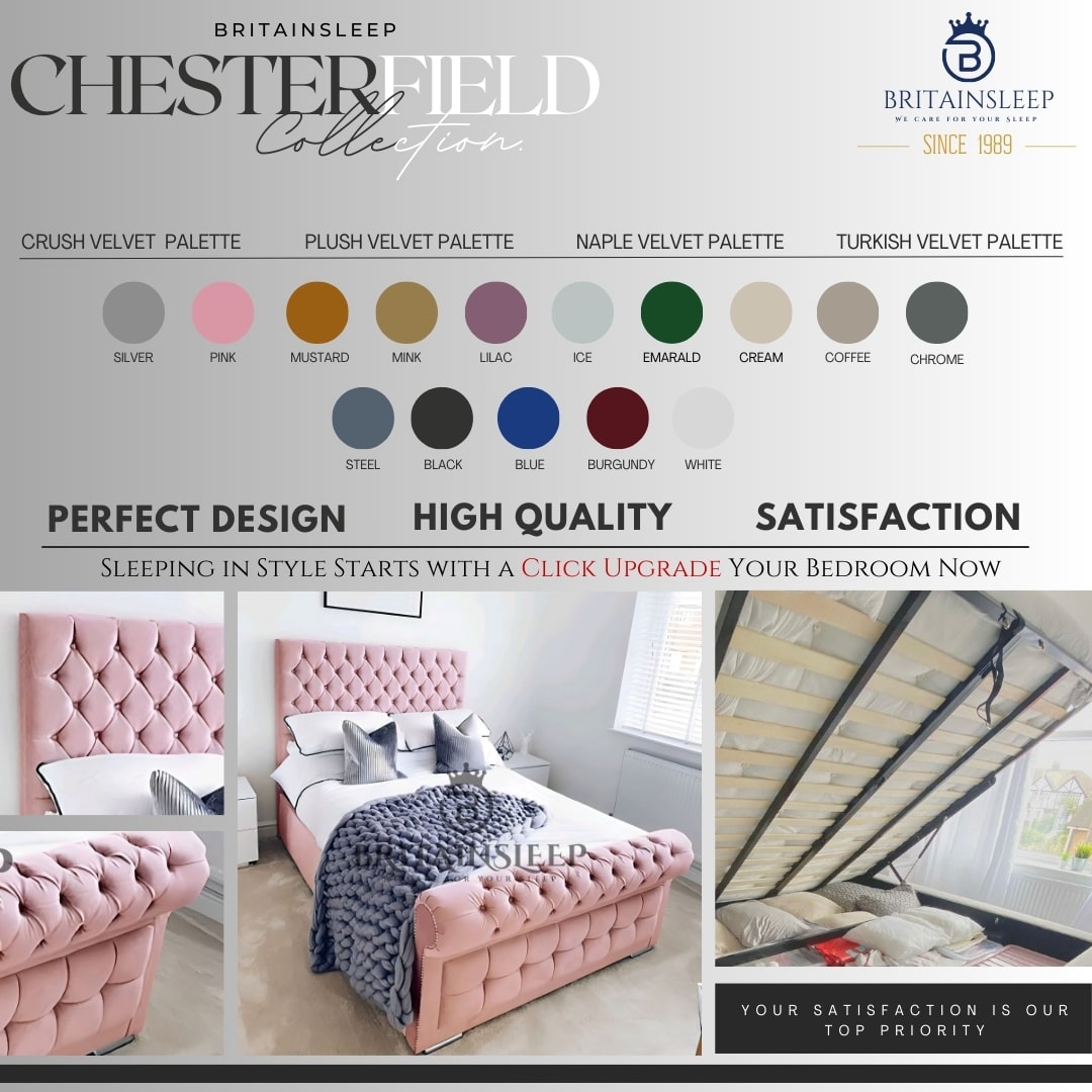 Britainsleep Baudoin Upholstered Ottoman Storage Bed Frame | Double | Single | Small Double | KingSize | Super King Size Bed Britainsleep