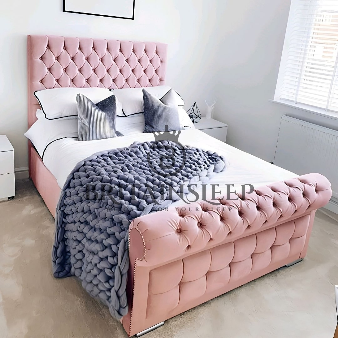 Britainsleep Baudoin Upholstered Ottoman Storage Bed Frame | Double | Single | Small Double | KingSize | Super King Size Bed Britainsleep