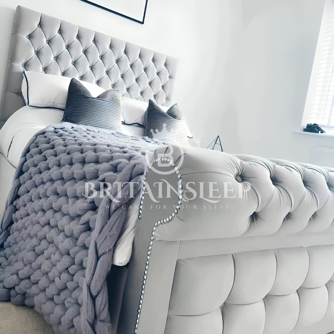 Britainsleep Baudoin Upholstered Ottoman Storage Bed Frame | Double | Single | Small Double | KingSize | Super King Size Bed Britainsleep