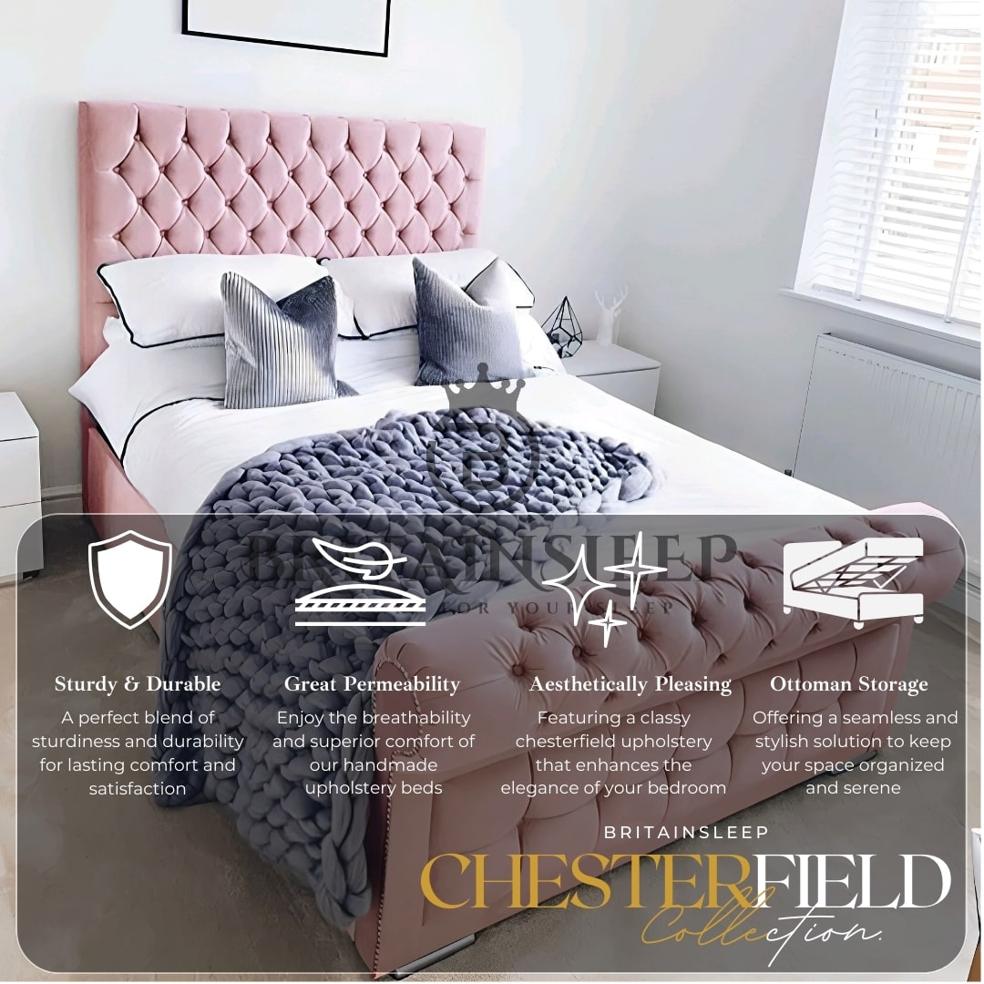 Britainsleep Baudoin Upholstered Ottoman Storage Bed Frame | Double | Single | Small Double | KingSize | Super King Size Bed Britainsleep