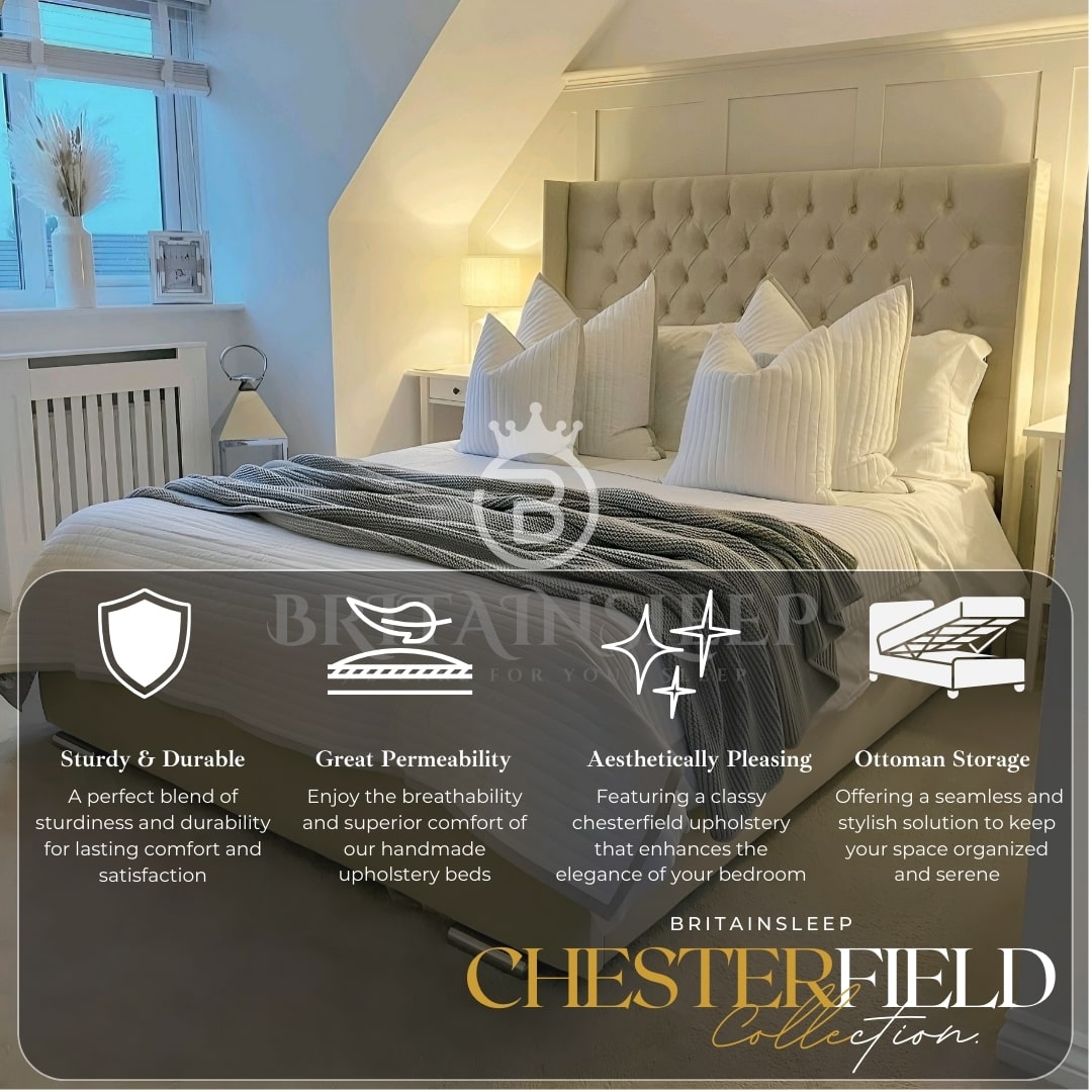 Beaird Upholstered Bed with Ottoman Storage Britainsleep