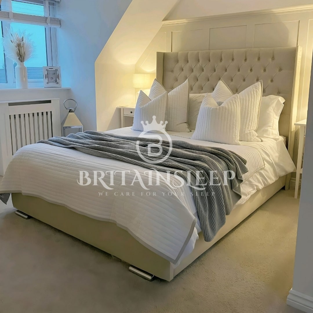 Beaird Upholstered Bed with Ottoman Storage Britainsleep