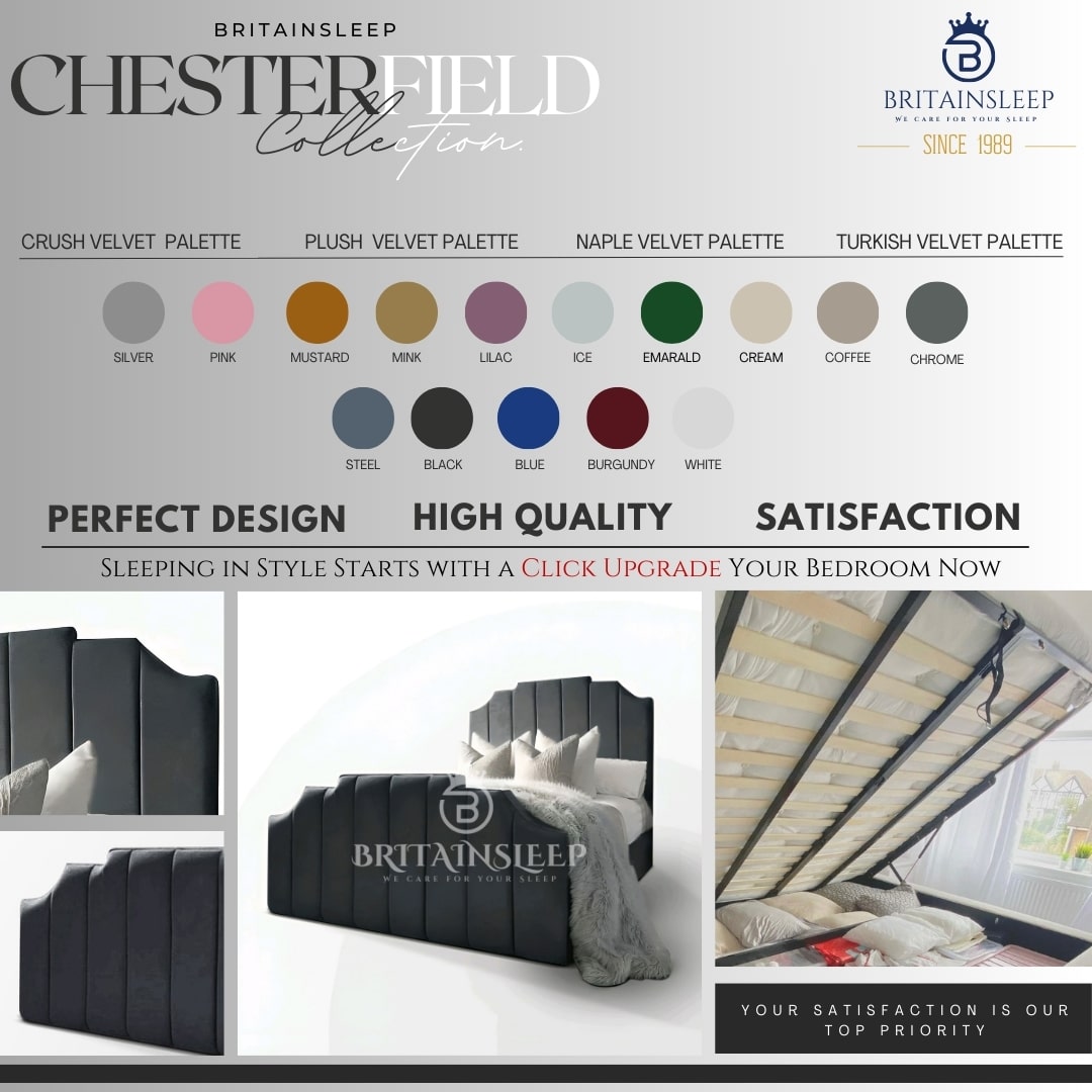 Beaulieu Upholstered Bed Frame with Ottoman Storage Options Britainsleep