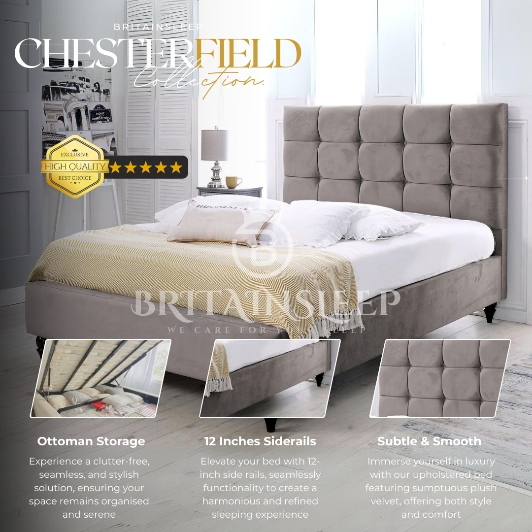 Benedick Cubic Upholstered Ottoman Bed Frame Britainsleep