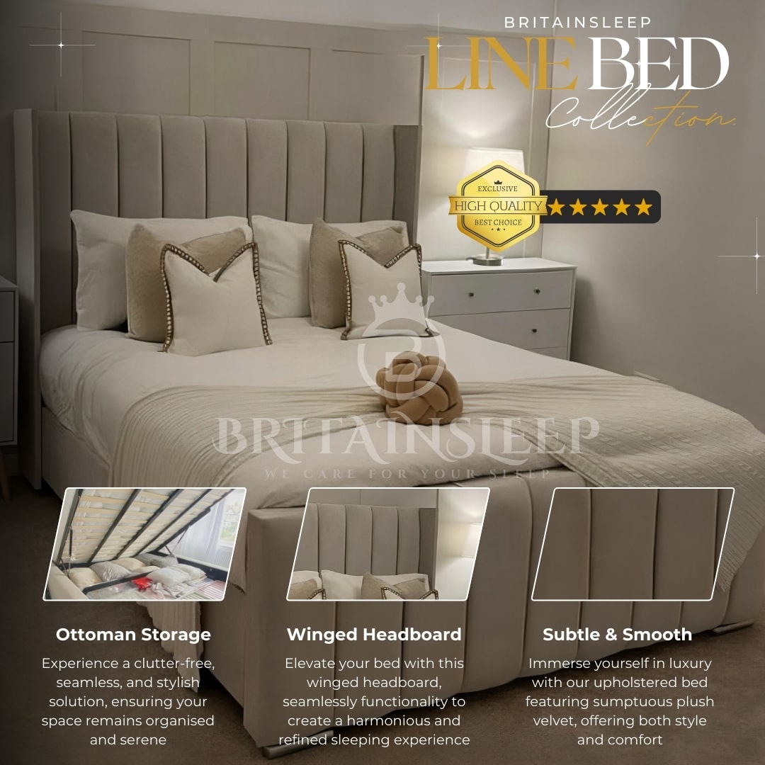 The Milan Wingback Upholstered Ottoman Bed Frame Britainsleep
