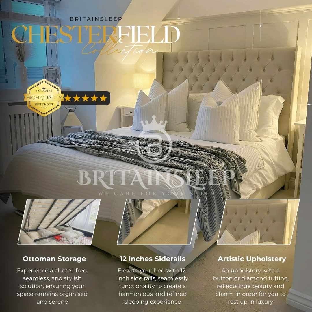 Beaird Upholstered Bed with Ottoman Storage Britainsleep