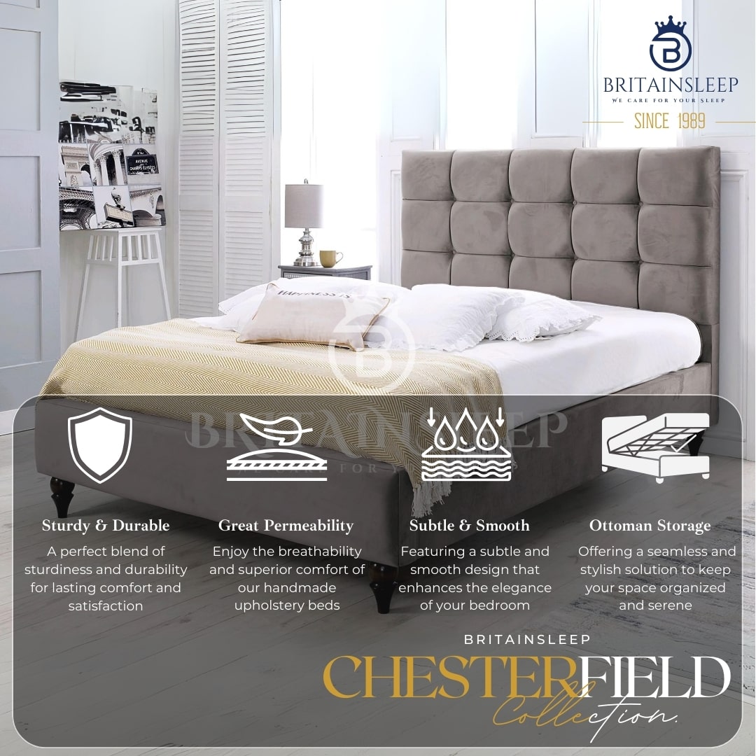 Benedick Cubic Upholstered Ottoman Bed Frame Britainsleep