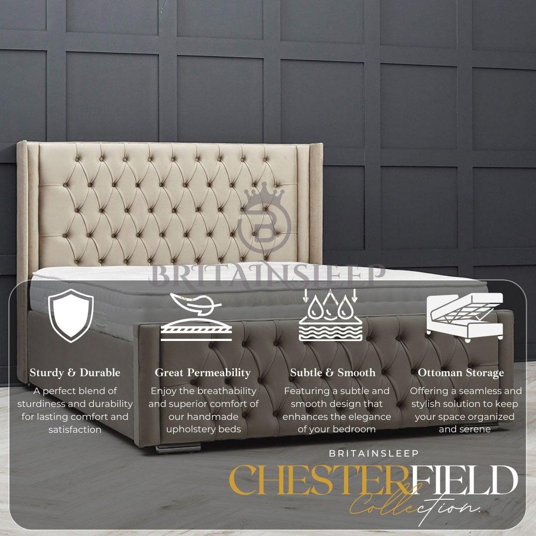 Blum Upholstered Bed Frame Britainsleep