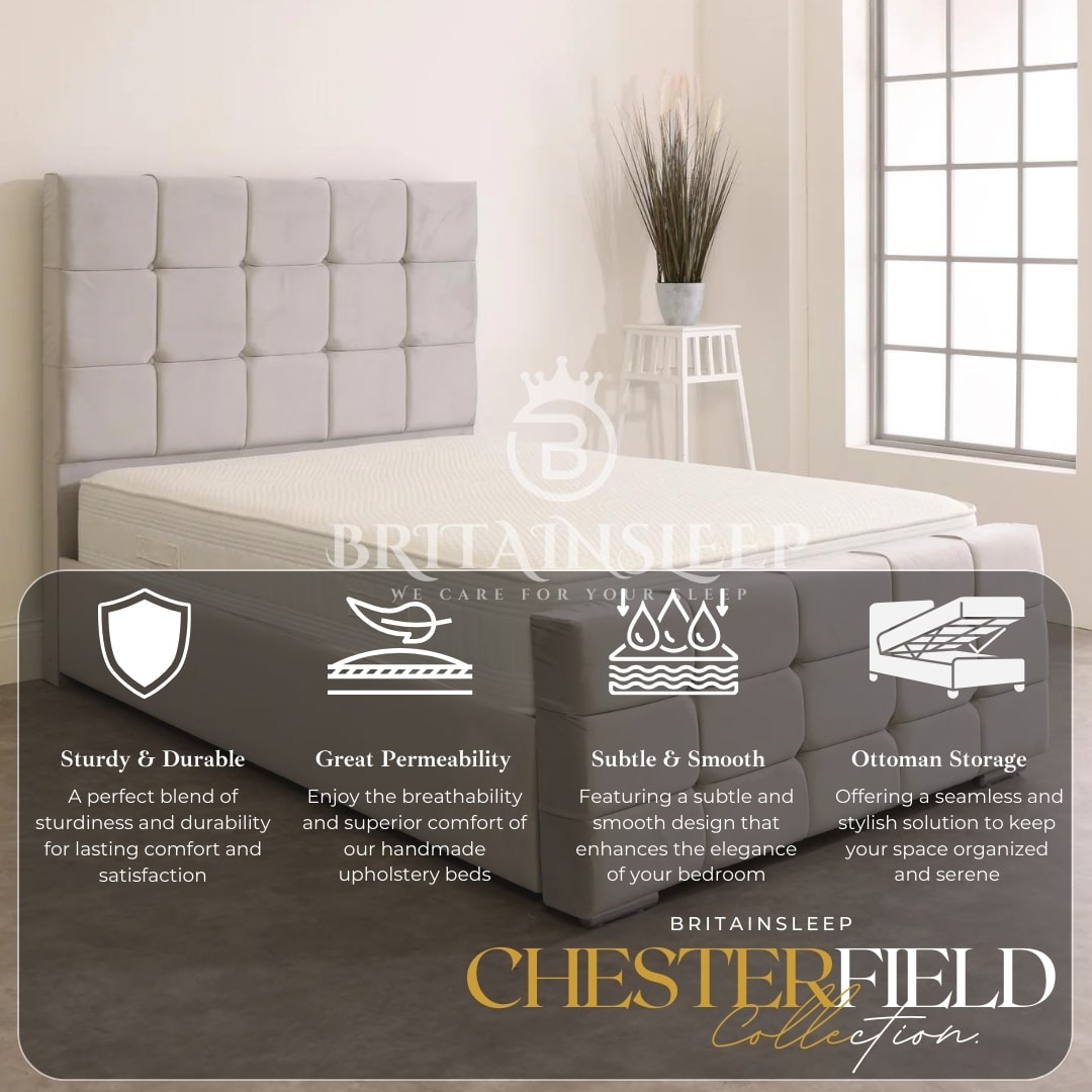 Buckfastleigh Studded Wing Bed Frame Britainsleep