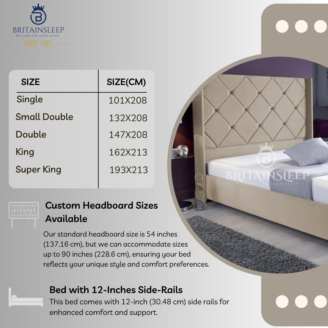 Chelse Upholstered Bed Frame with Ottoman Storage Options Britainsleep