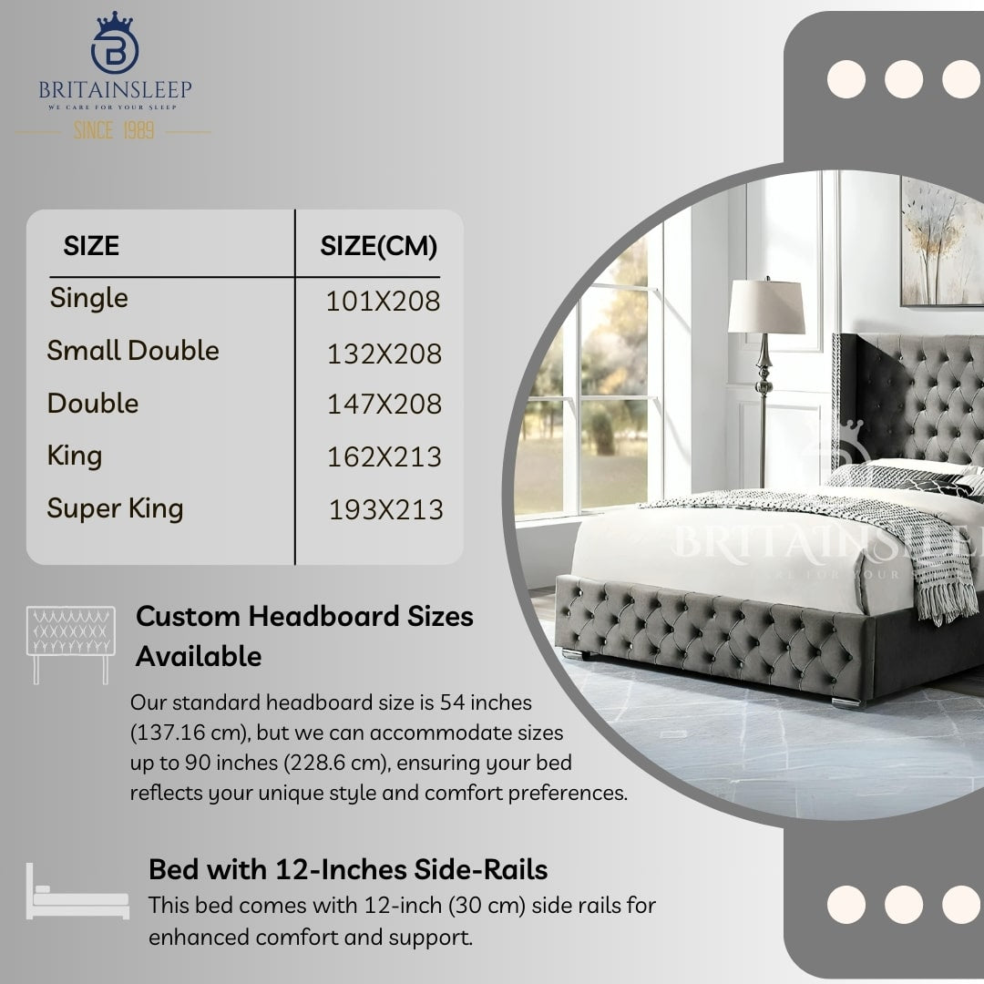 Chester Studded Upholstered Bed Frame Britainsleep
