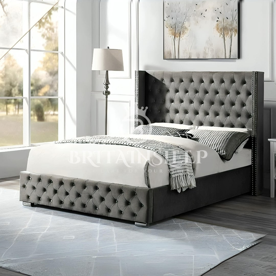 Chester Studded Upholstered Bed Frame Britainsleep