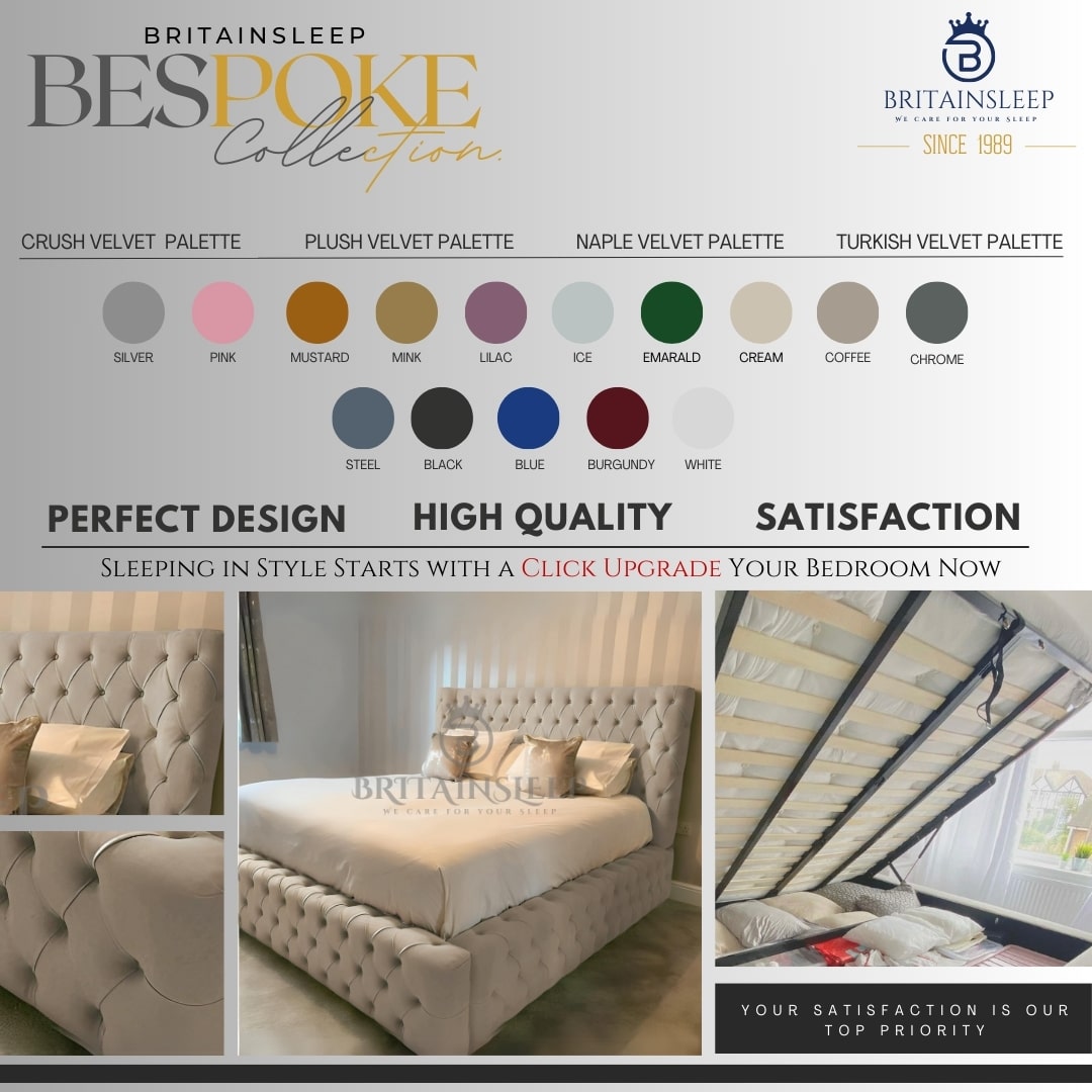 Special Clarissa Upholstered Bed Frame/Storage Option Britainsleep