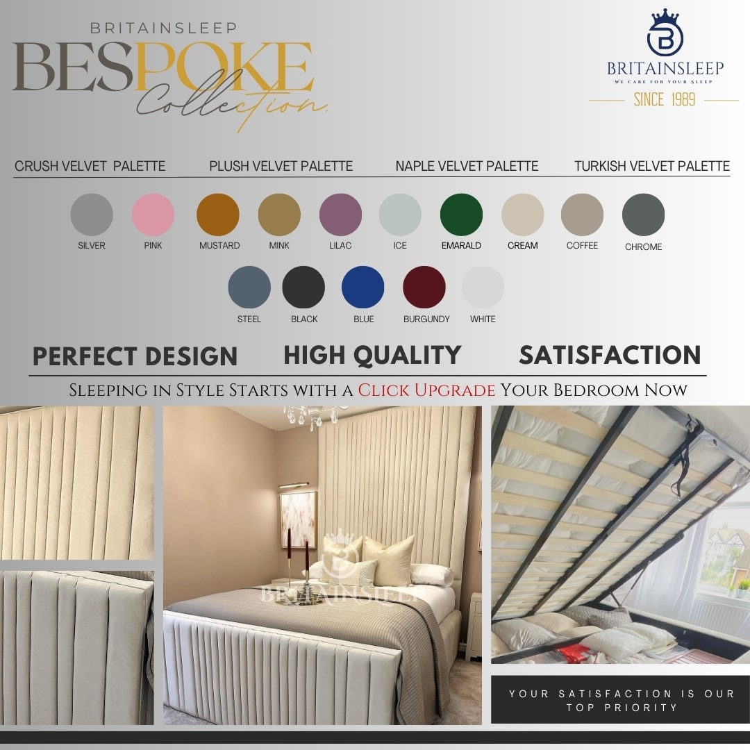 Crazway Luxury Upholstered Line Bed Frame Britainsleep