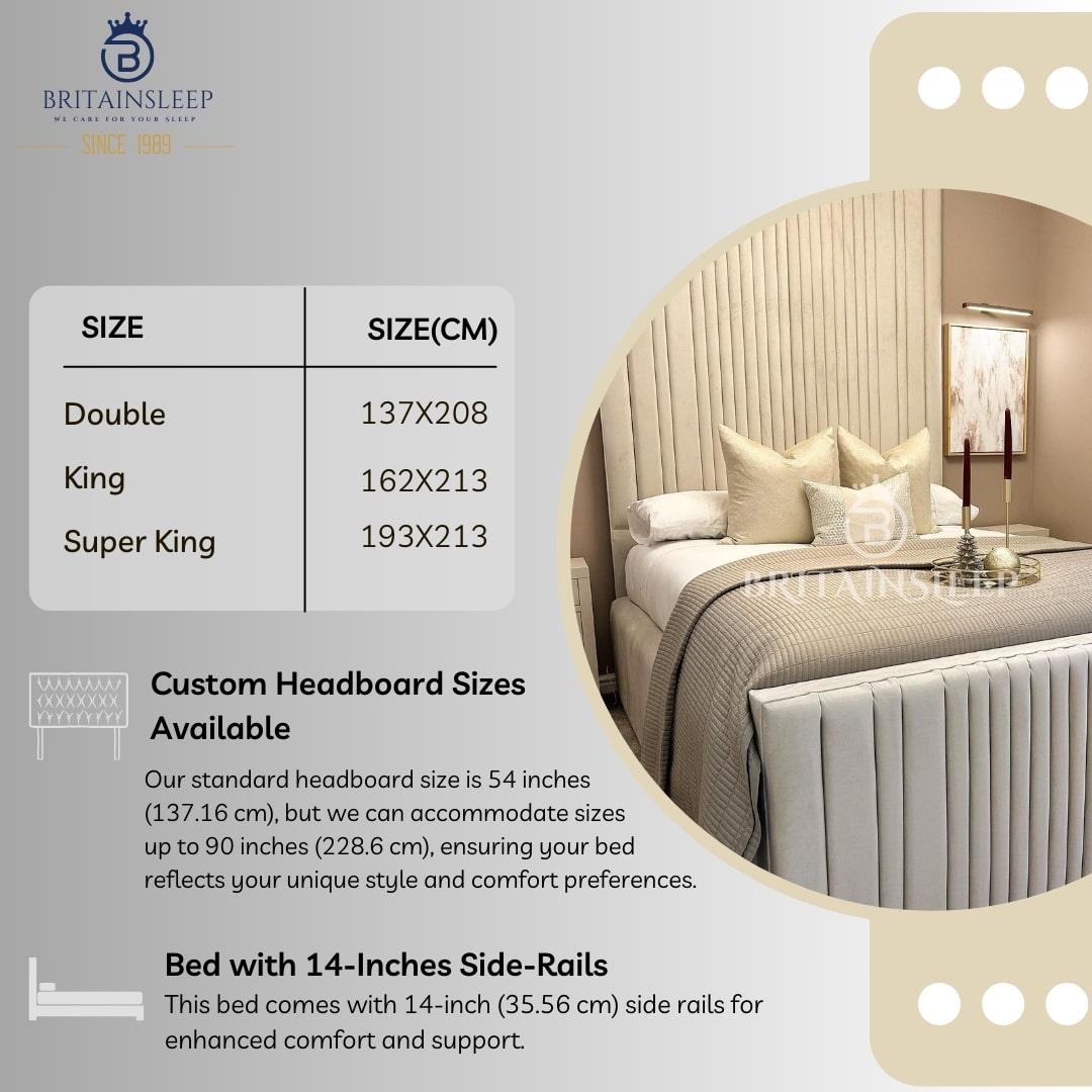 Crazway Luxury Upholstered Line Bed Frame Britainsleep