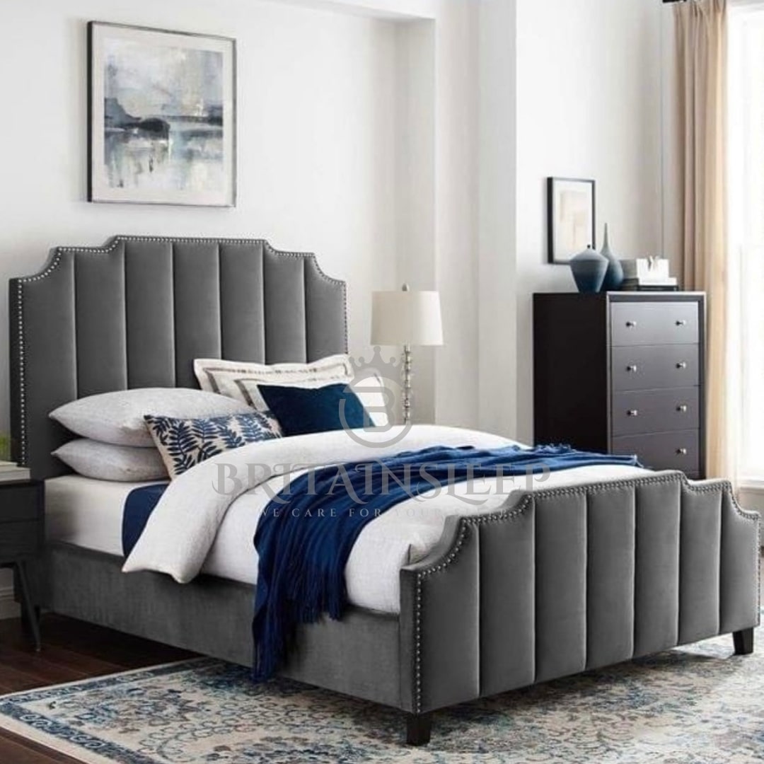 Crown Studded Ottoman Upholstered Bed Britainsleep