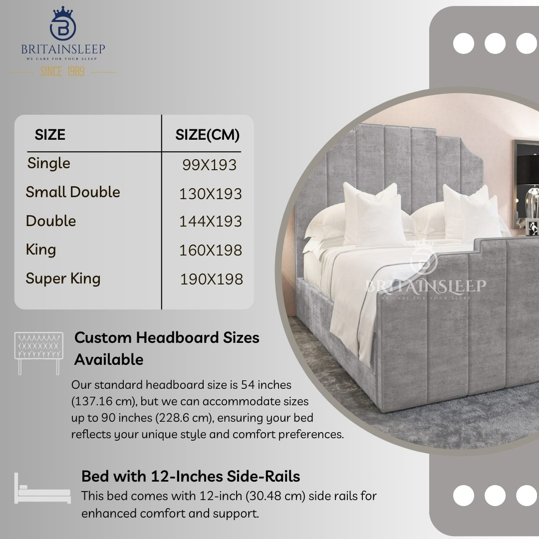 Crown Ottoman Upholstered Bed Britainsleep