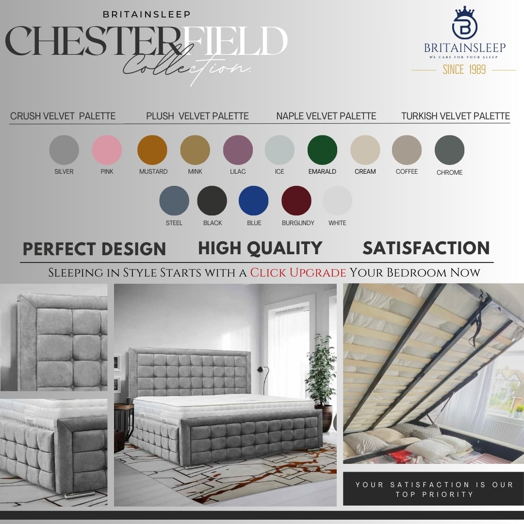 Britainsleep Cryptopodium Upholstered Ottoman Storage Bed Frame | Double | Single | Small Double | KingSize | Super King Size Bed Britainsleep