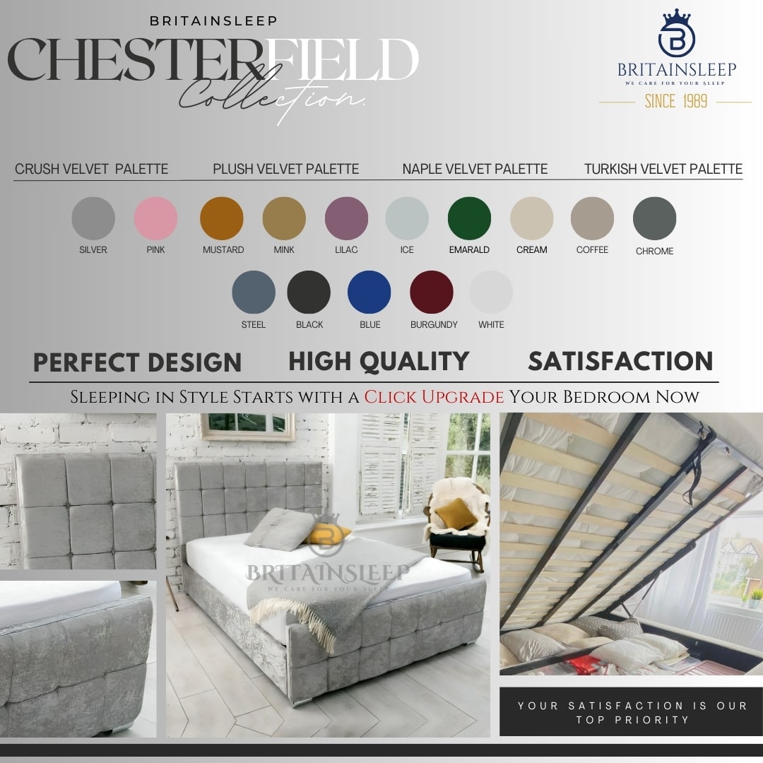 Britainsleep Cubic Asher Upholstered Ottoman Storage Bed Frame | Double | Single | Small Double | KingSize | Super King Size Bed Britainsleep