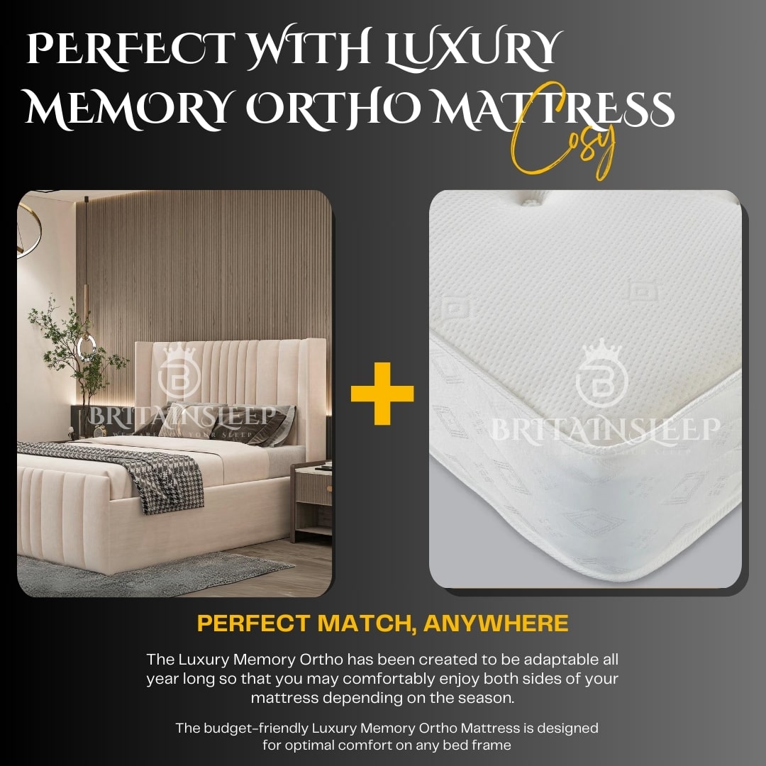 Britainsleep Denzel Upholstered Ottoman Storage Bed Frame | Double | Single | Small Double | KingSize | Super King Size Bed Britainsleep