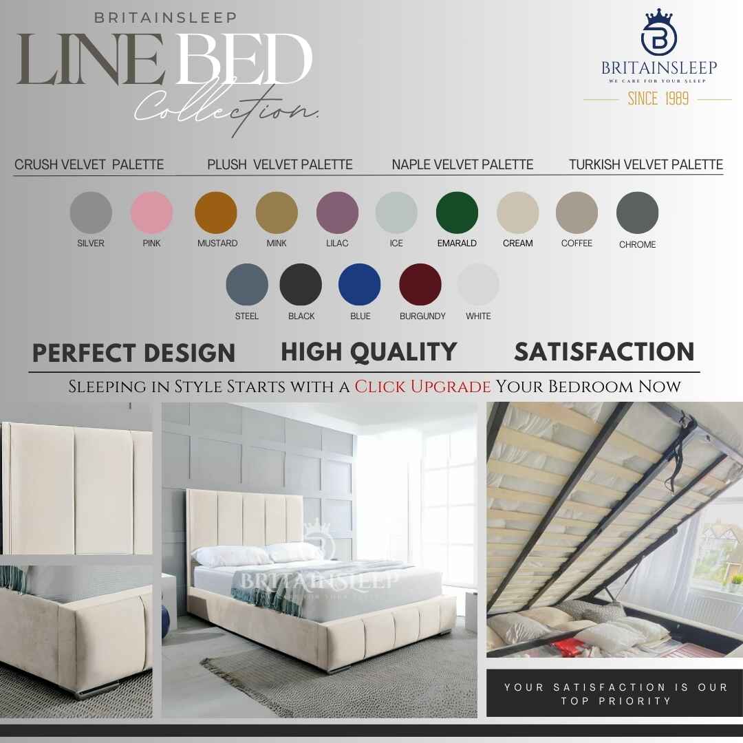 Britainsleep Edelmann 50'' Upholstered Ottoman Storage Bed Frame | Double | Single | Small Double | KingSize | Super King Size Bed Britainsleep