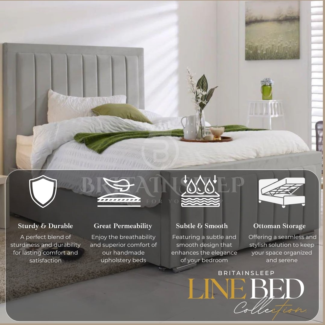 Elicia Line Ottoman Upholstered Storage Bed Britainsleep