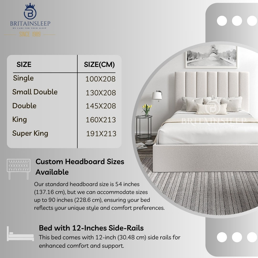 Britainsleep Eton Upholstered Ottoman Storage Bed Frame | Double | Single | Small Double | KingSize | Super King Size Bed Britainsleep