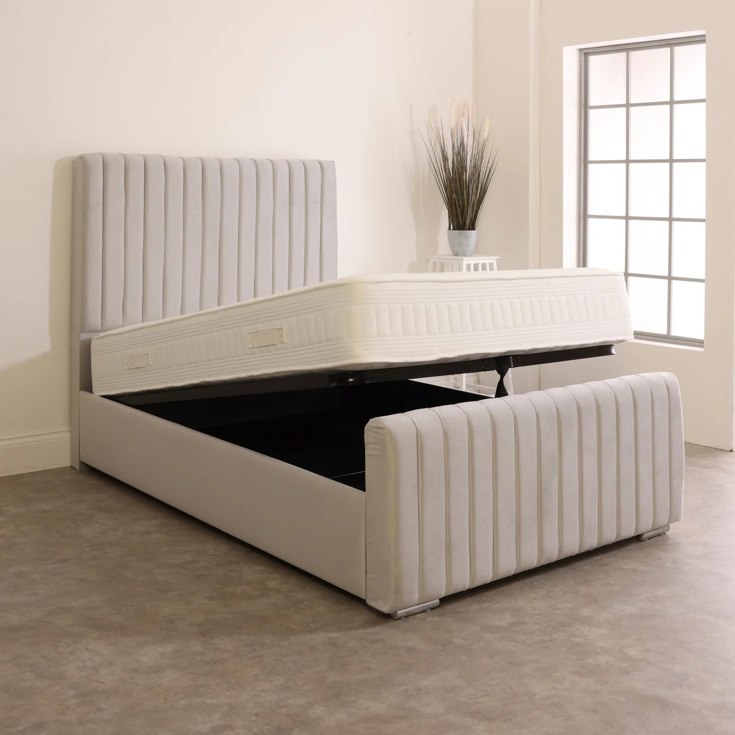 Diana Upholstered Bed Frame Ottoman Storage Options Bed Frame | Double | Single | KingSize | Super King Size Bed Britainsleep