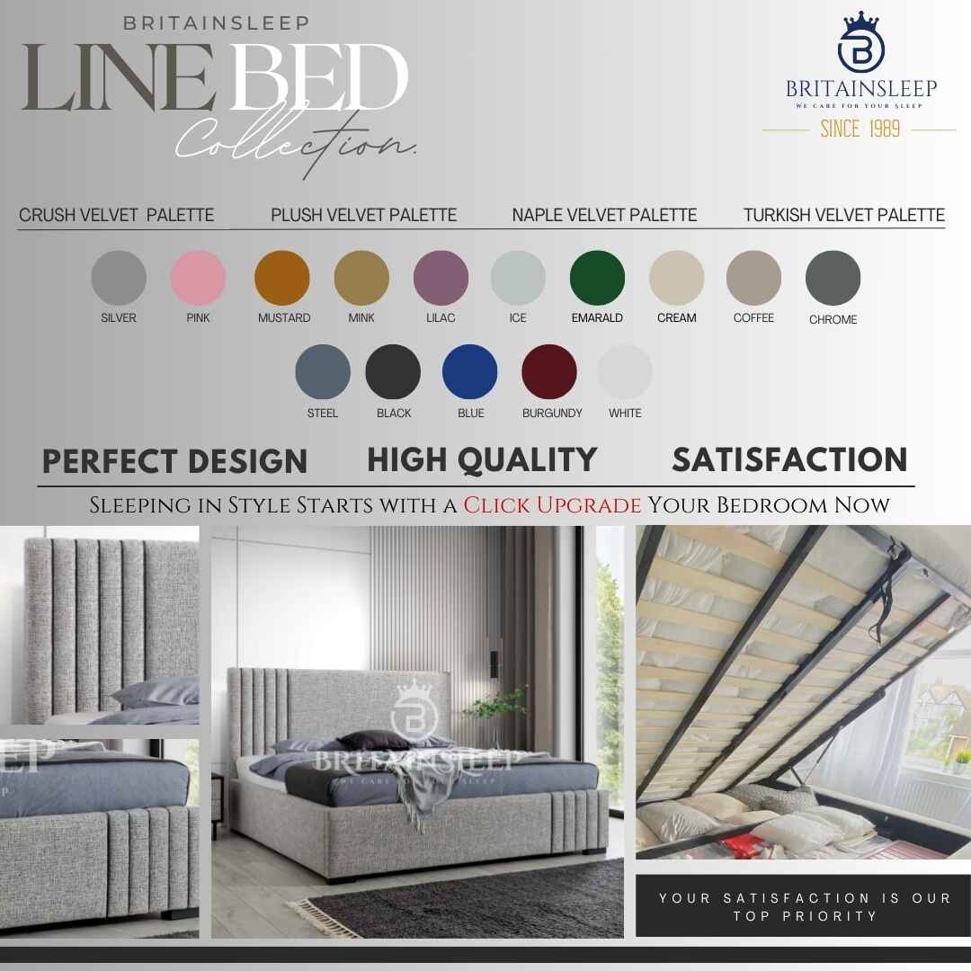 Malta 50'' Storage Upholstered Bed Frame/| Double | Single | KingSize | Super King Size| Queen Bed Britainsleep