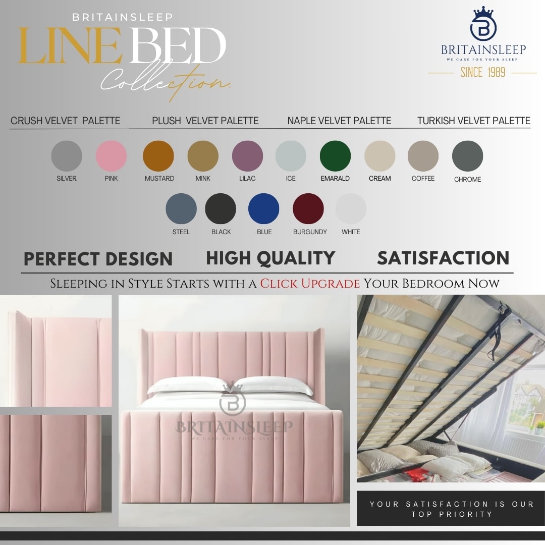 Monte Winged Upholstered Bed Frame Britainsleep