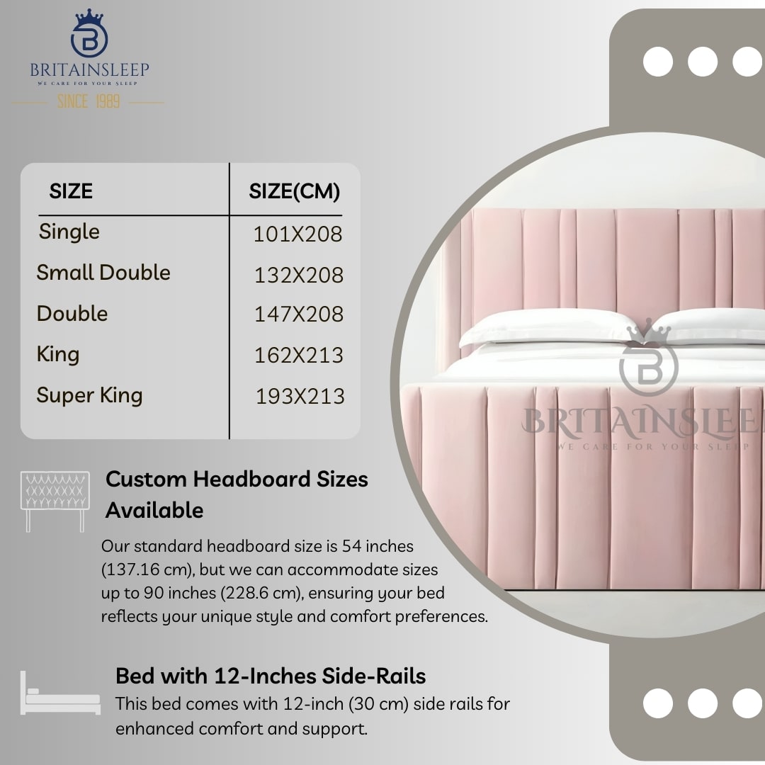 Monte Winged Upholstered Bed Frame Britainsleep