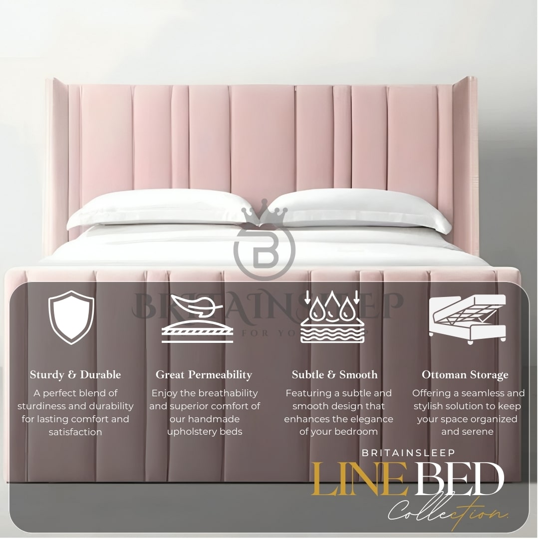 Monte Winged Upholstered Bed Frame Britainsleep