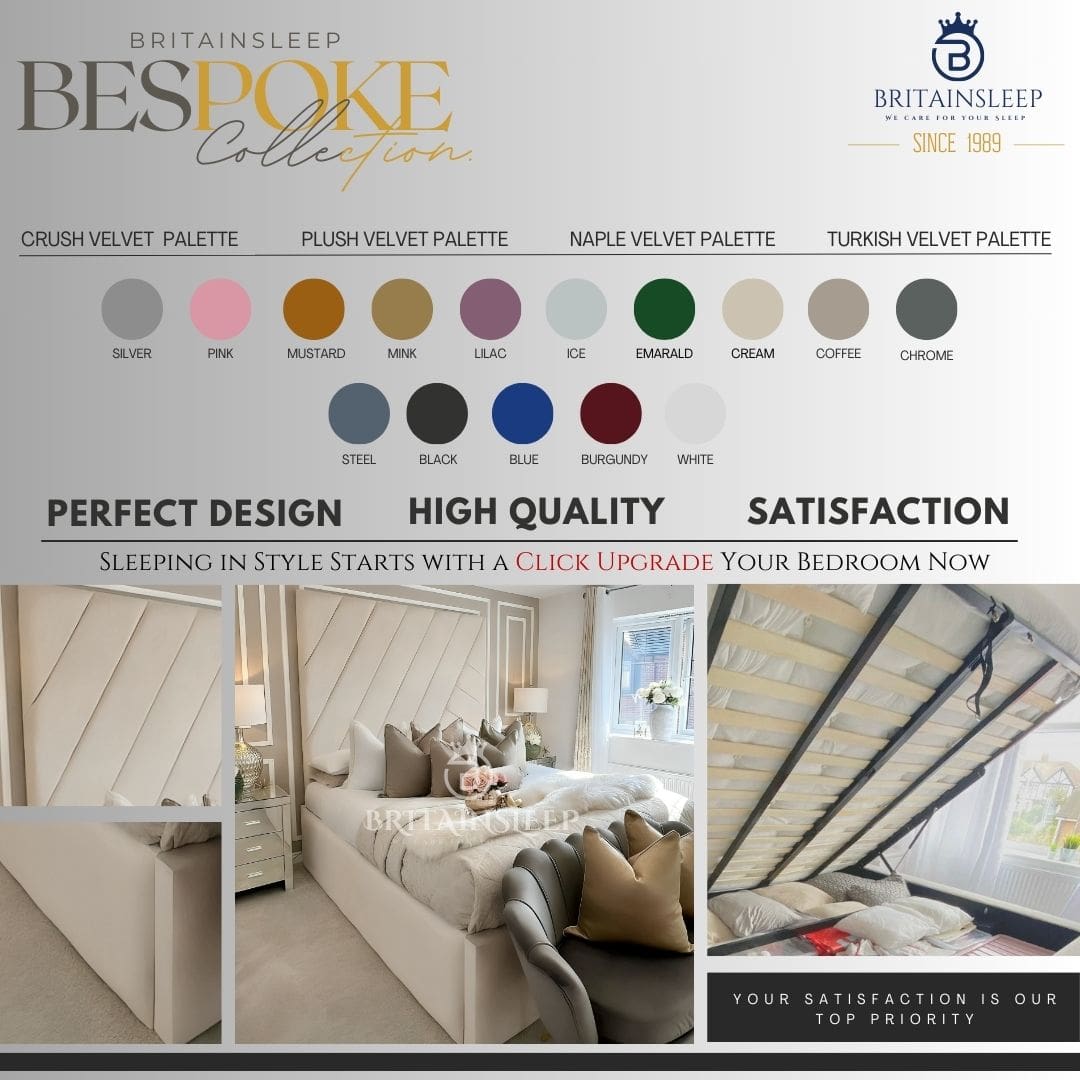 Paragone Line Upholstered Ottoman Storage Bed Frame Britainsleep