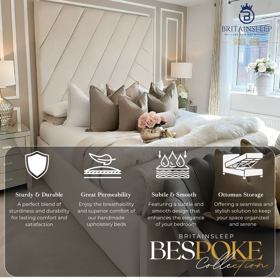 Paragone Line Upholstered Ottoman Storage Bed Frame Britainsleep