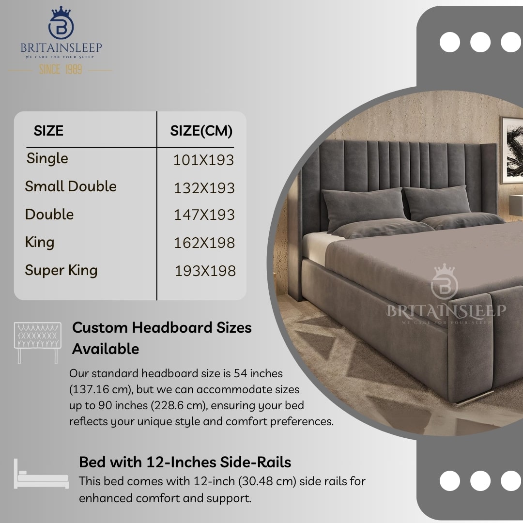 Snooper Winged Upholstered Bed Frame Britainsleep