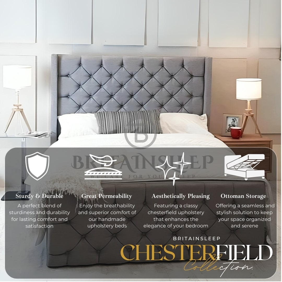 Suede Upholstered Ottoman Bed Britainsleep