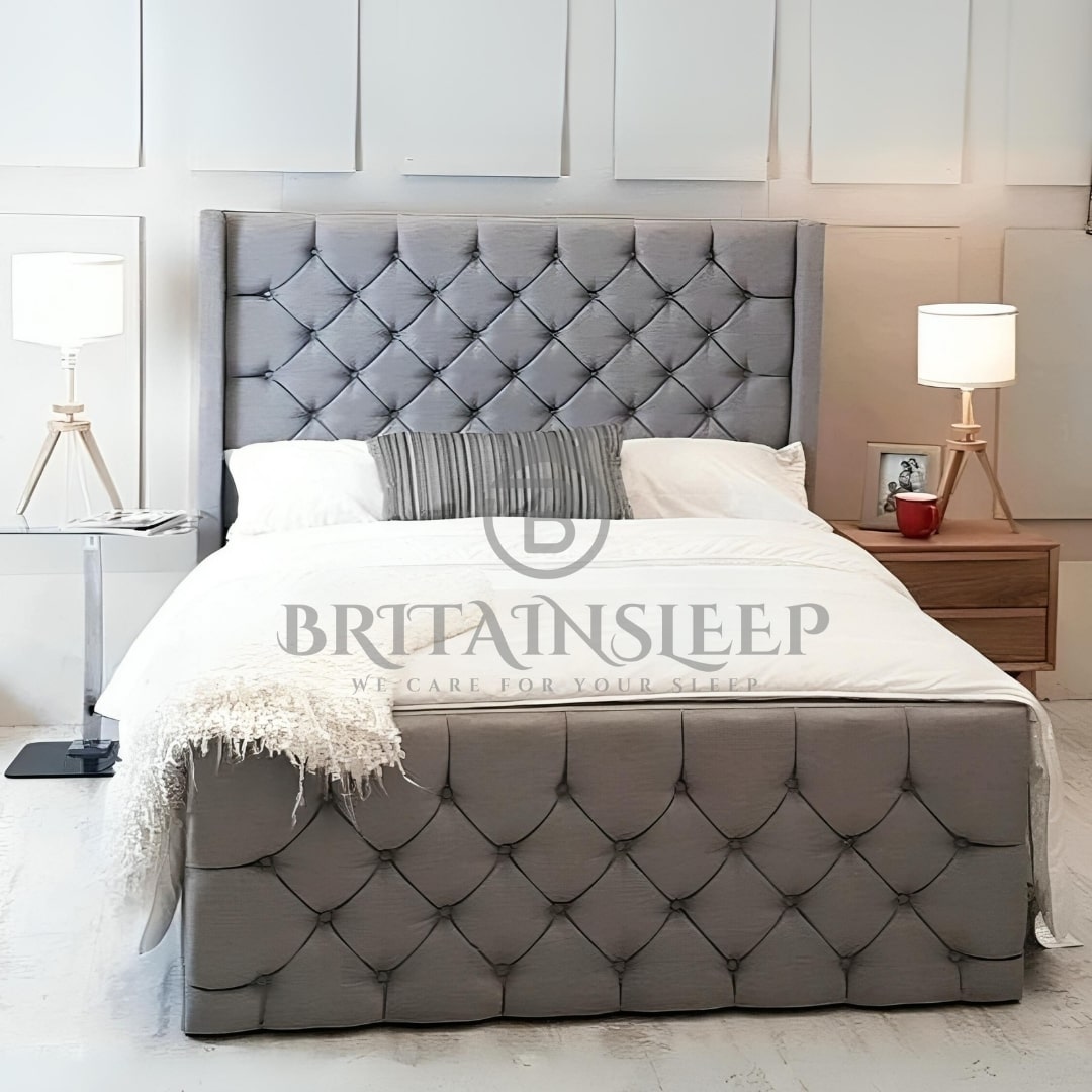 Suede Upholstered Ottoman Bed Britainsleep