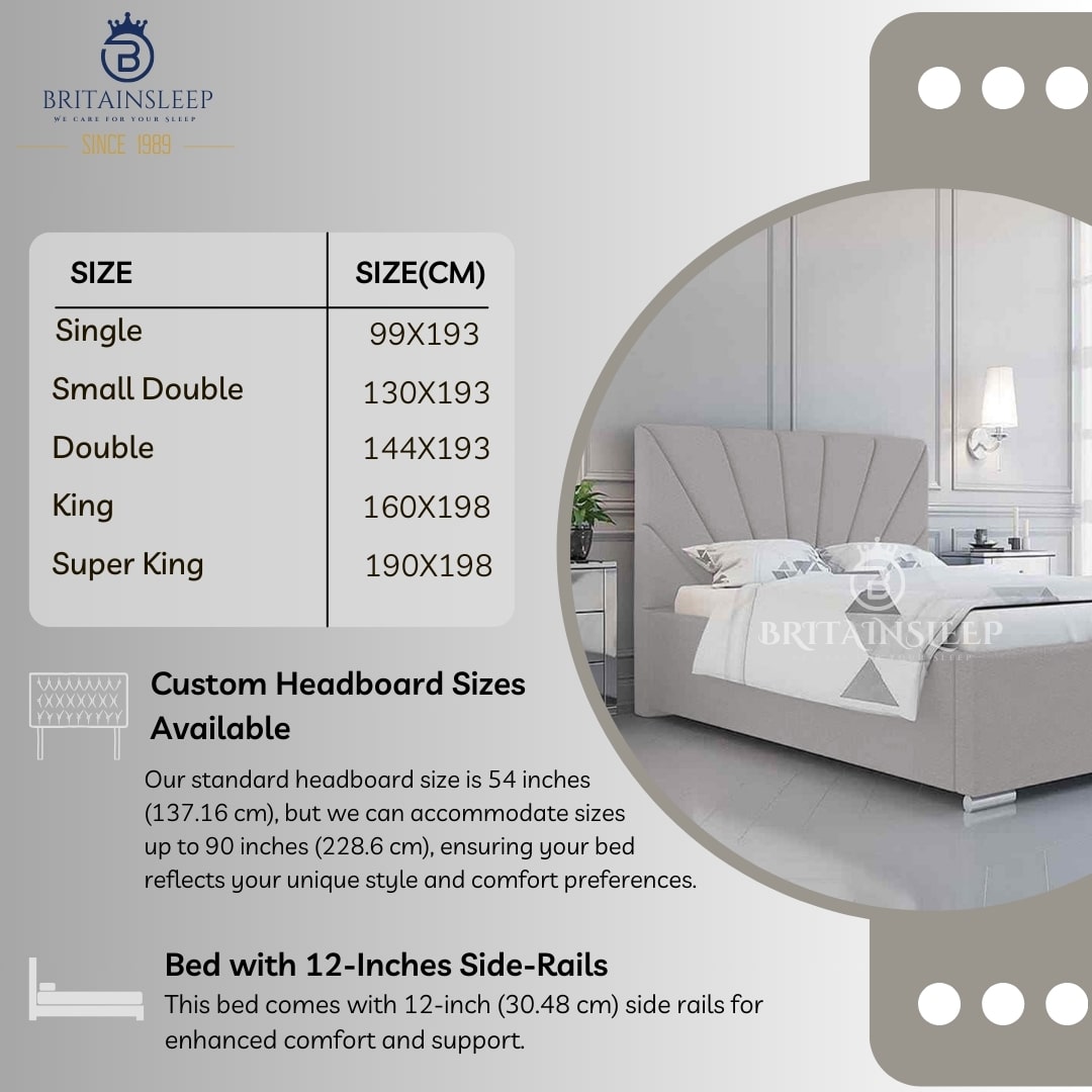 Sunrise Upholstered Bed Frame Britainsleep