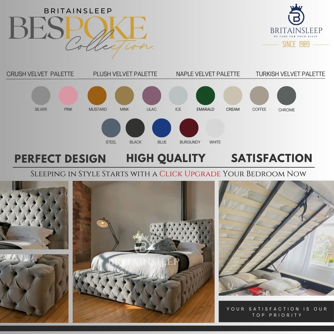 The Regal Ambassador Upholstered Bed Frame with Ottoman Storage Options Britainsleep