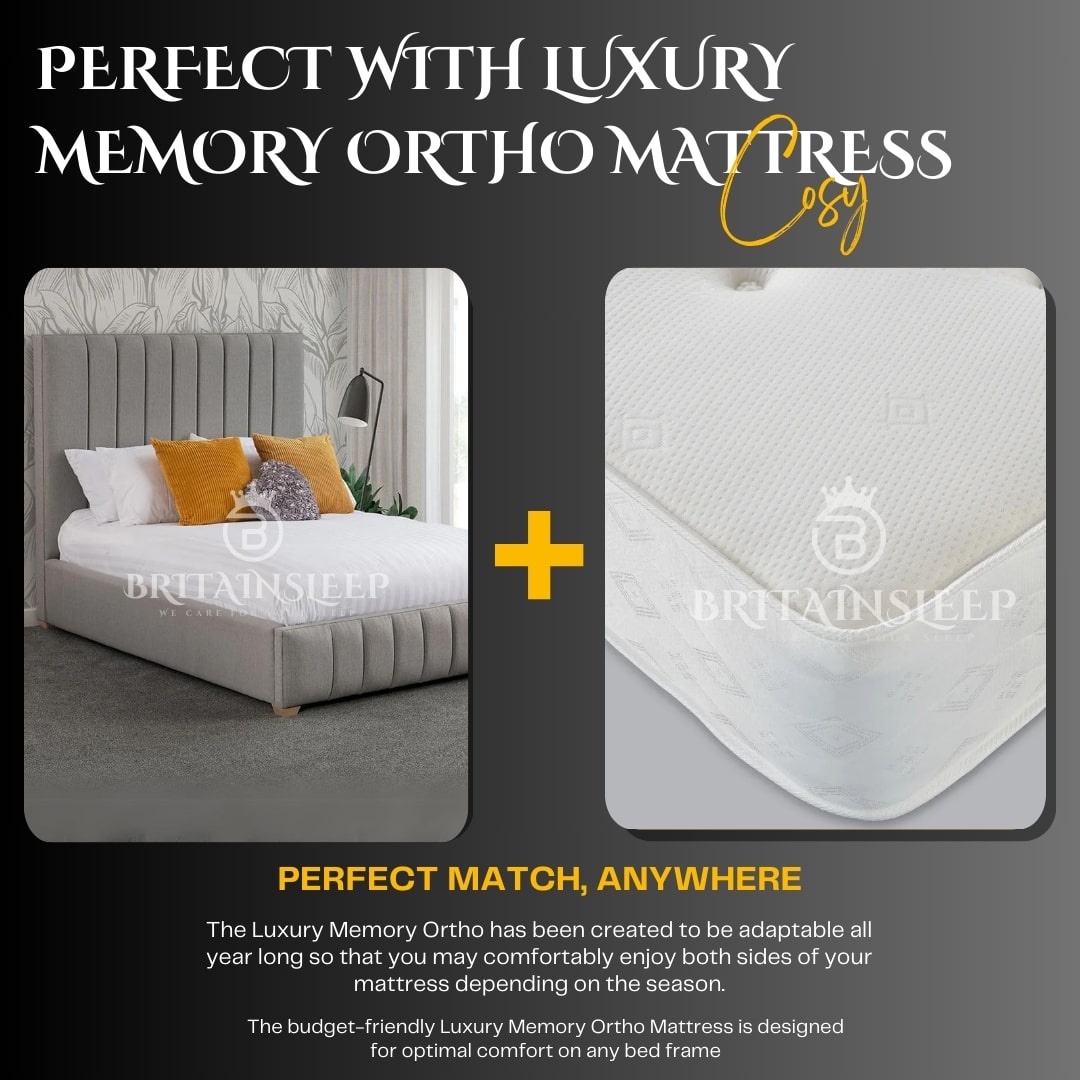 Britainsleep 60'' Warwick Upholstered Ottoman Storage Bed Frame | Double | Single | Small Double | KingSize | Super King Size Bed Britainsleep