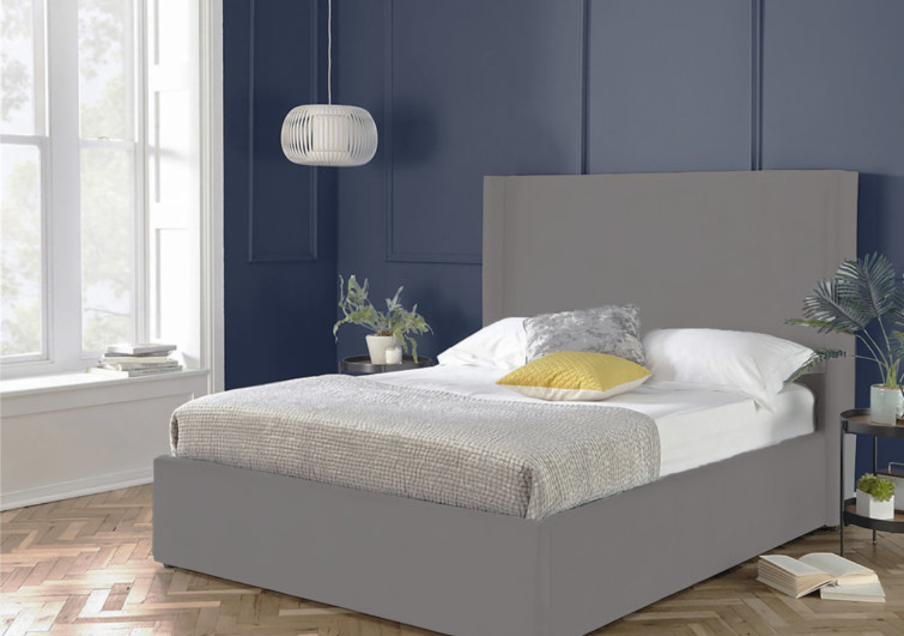 Plain Wing Line Ottoman Upholstered Storage Bed - Storage Detail | Britain Sleep