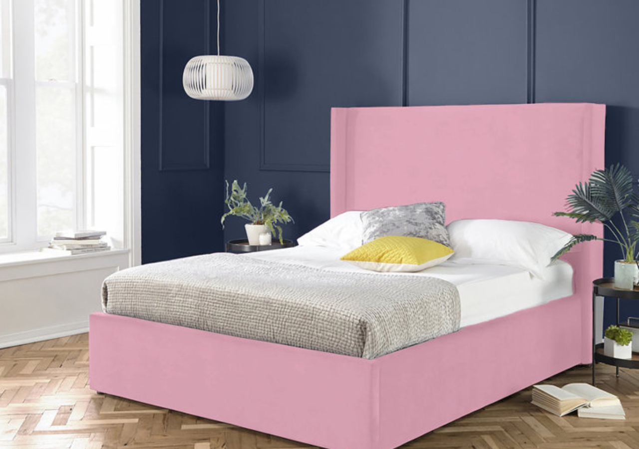 Plain Wing Upholstered Ottoman Bed Britainsleep
