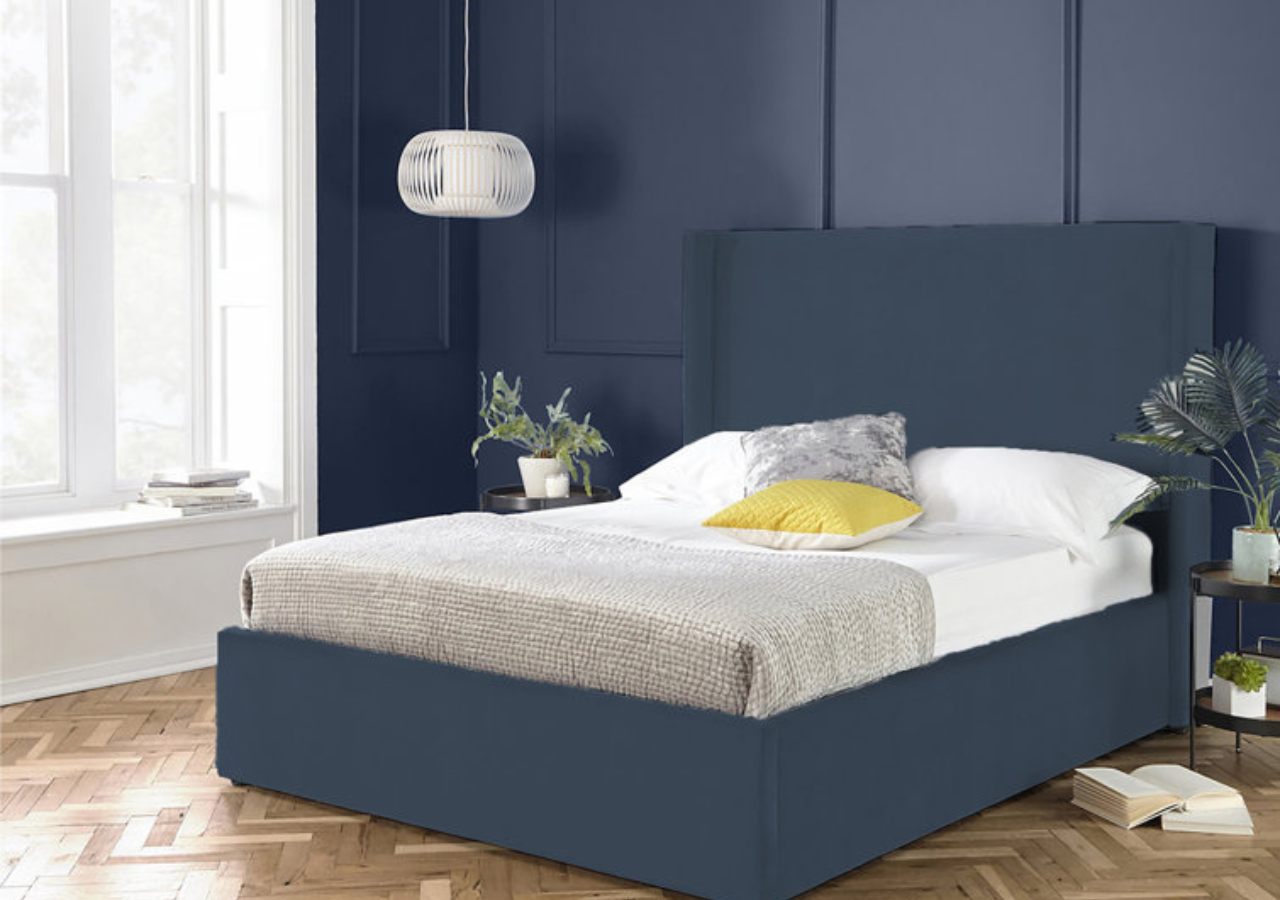 Plain Wing Upholstered Ottoman Bed Britainsleep