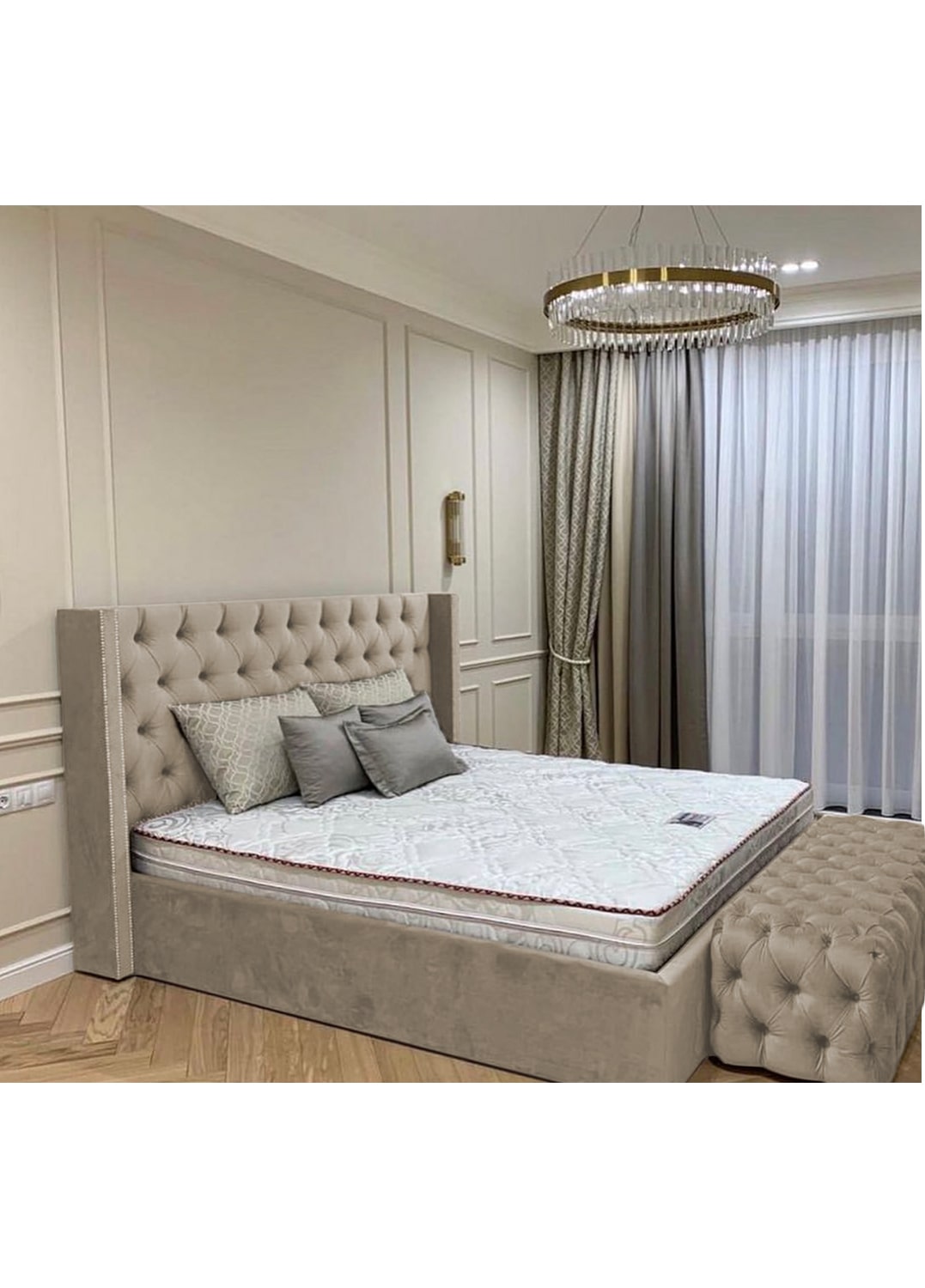 Queen Town Double Studded Wing Ottoman Storage Bed Frame - View 18 | Britain Sleep